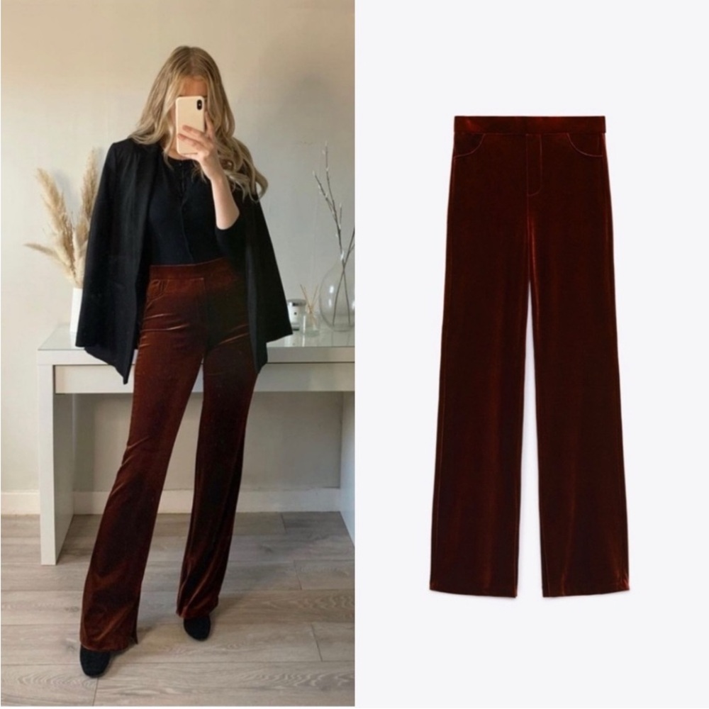 Zara Velvet Flared Pants